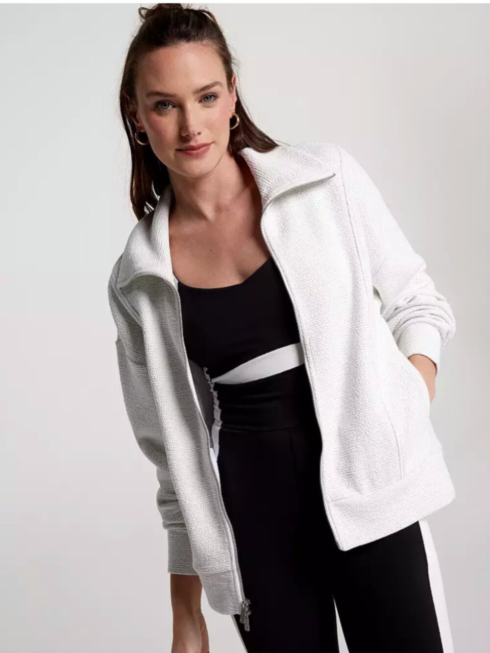 Calia Elevate Full Zip Jacket in Raw White